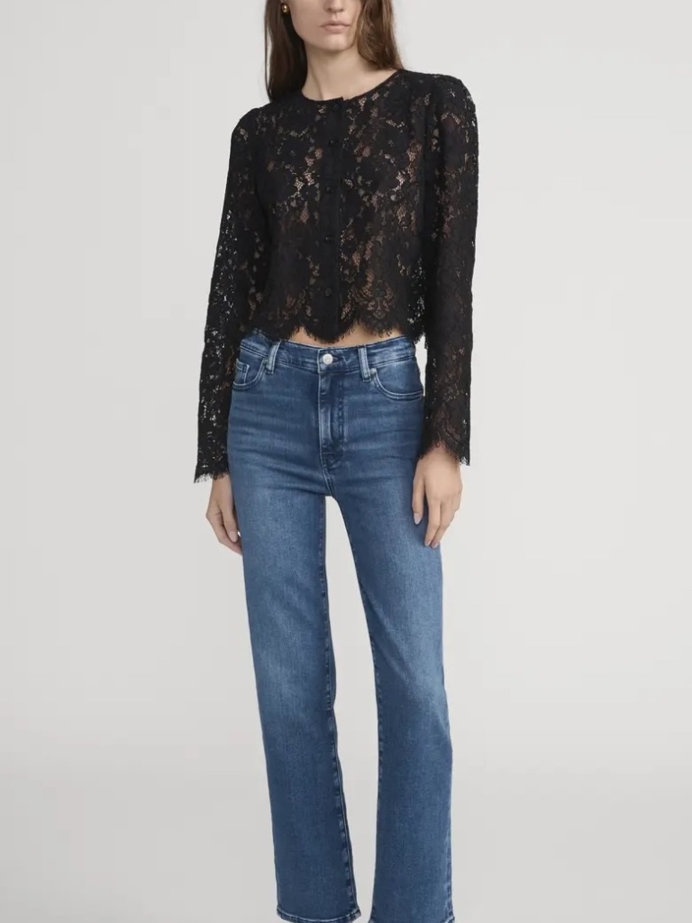 Frame Denim Medium Wash Straight-Leg Jeans